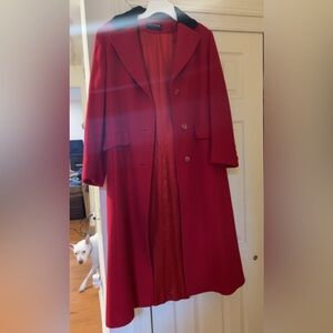 Red pea coat